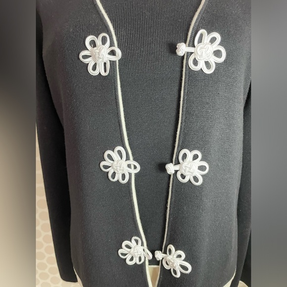 EVIE petite cardigan sweater black embroidered and tank top SIZE PS - Picture 12 of 17